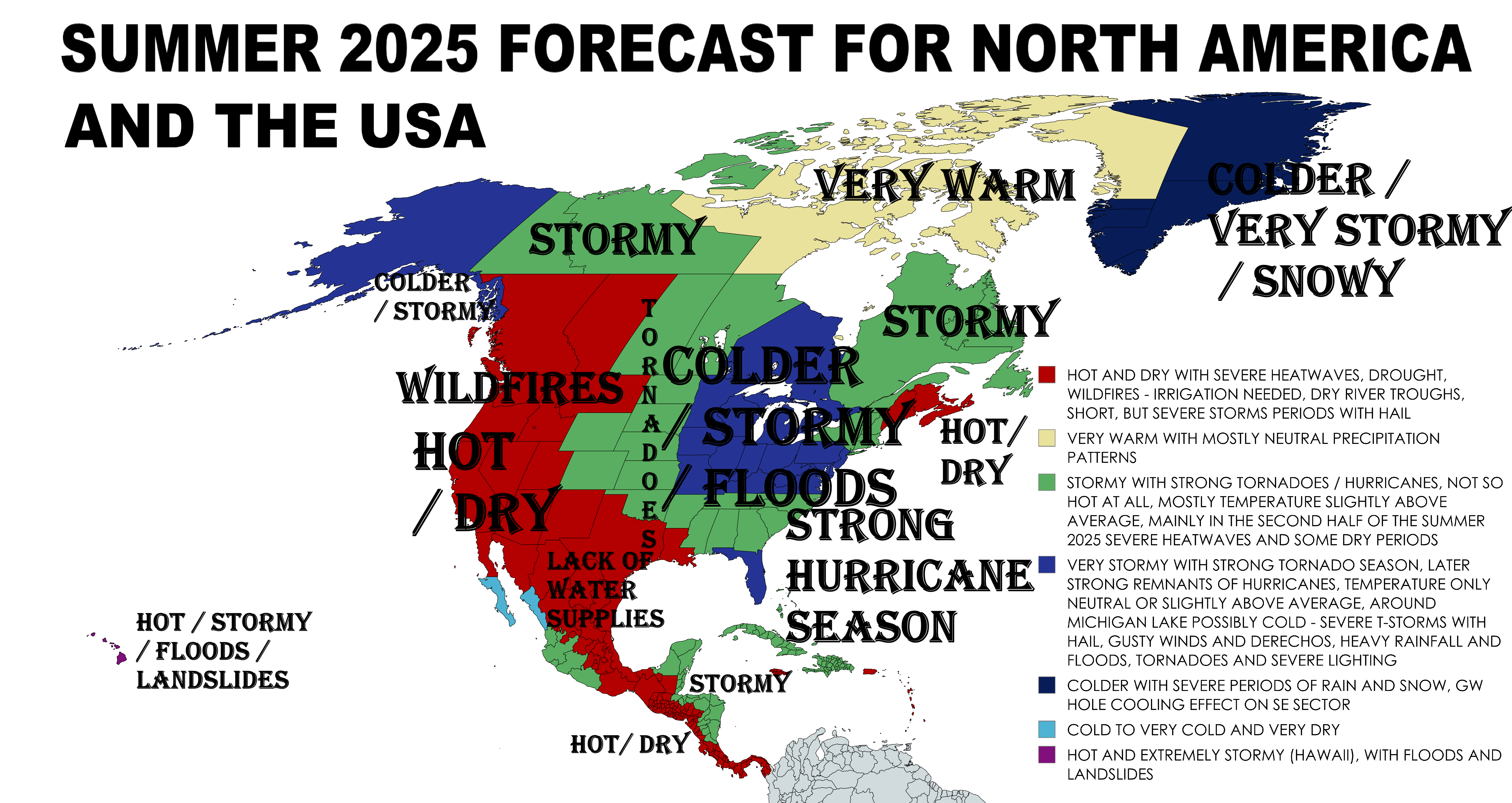 Summer 2025 forecast for North America and the USA