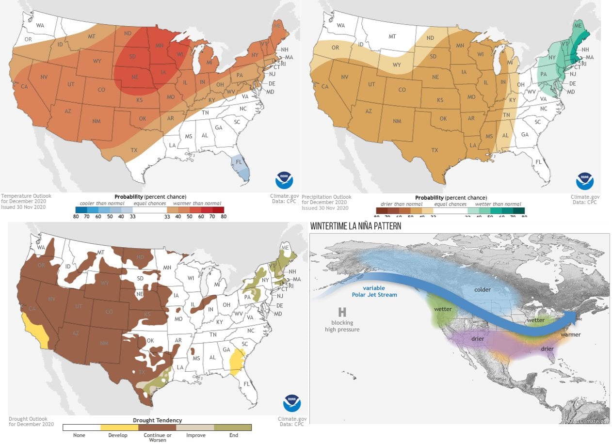 Updated Forecast For December 2020 For The USA From NOAA – Mkweather