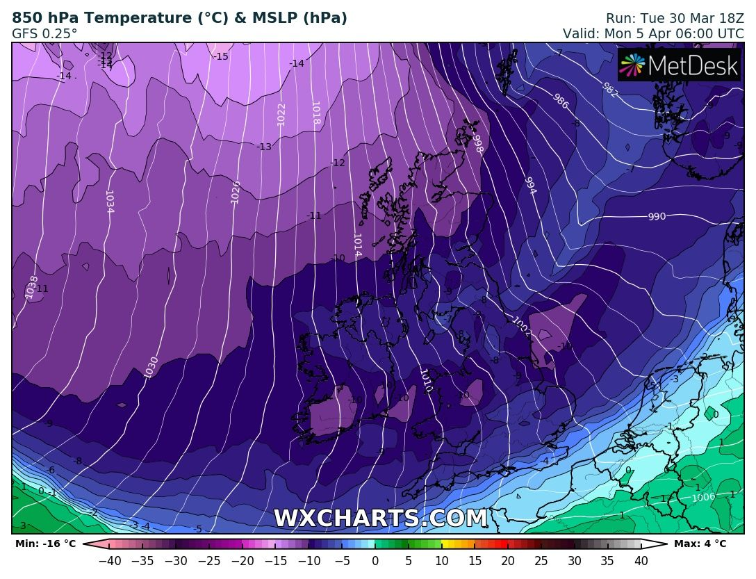 The UK hits the coldest April weather in history, alltime record 15,4