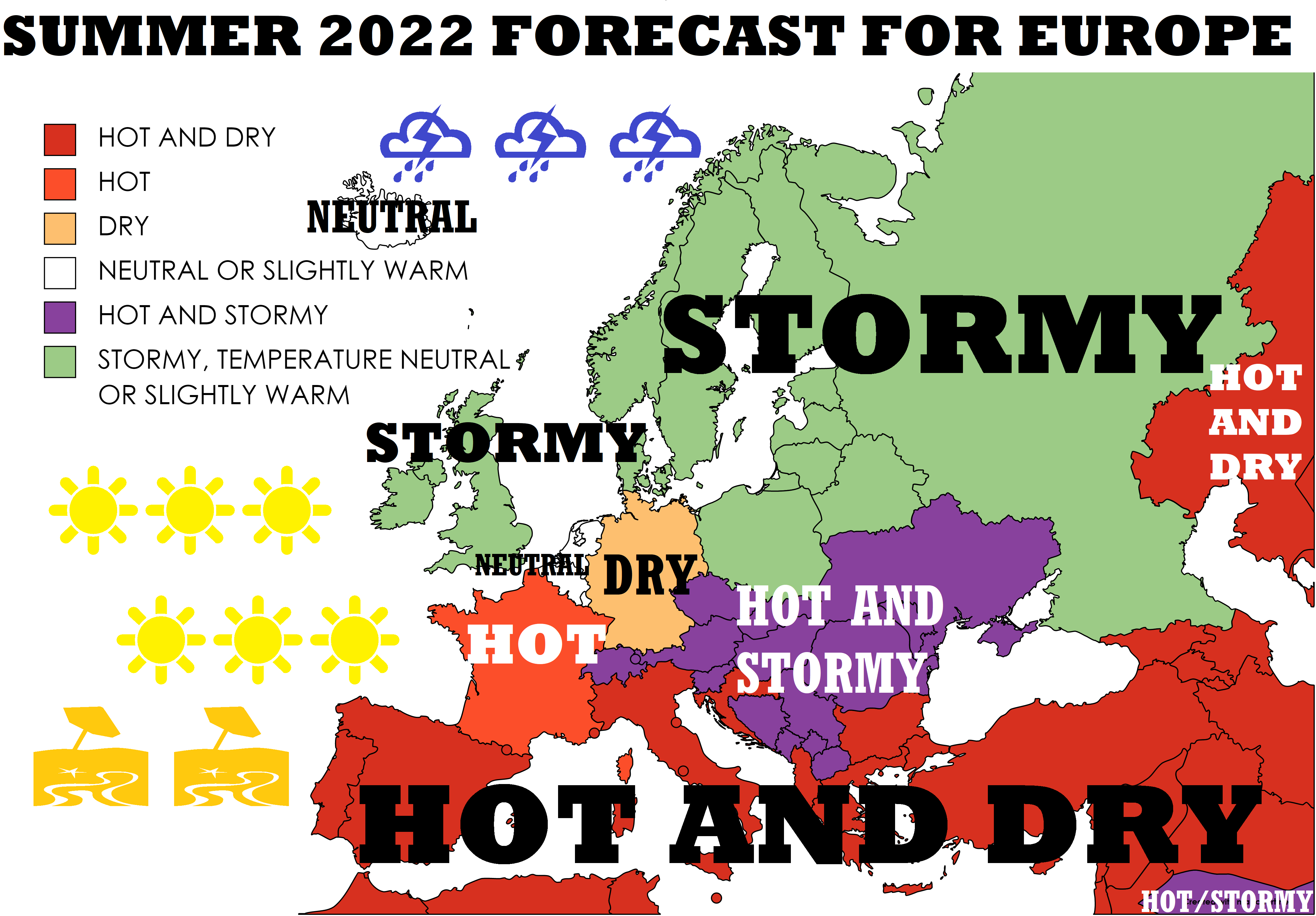 Summer 2022 forecast for Europe: Hot and dry South, stormy North, and ...